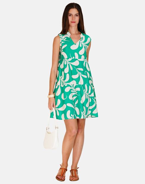 Robe en Lin mélangé Jade émeraude