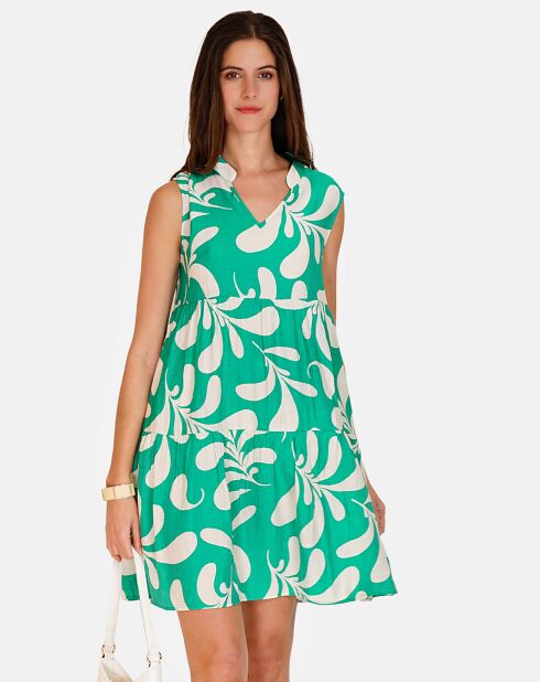 Robe en Lin mélangé Jade émeraude