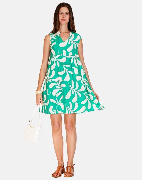 Robe en Lin mélangé Jade émeraude