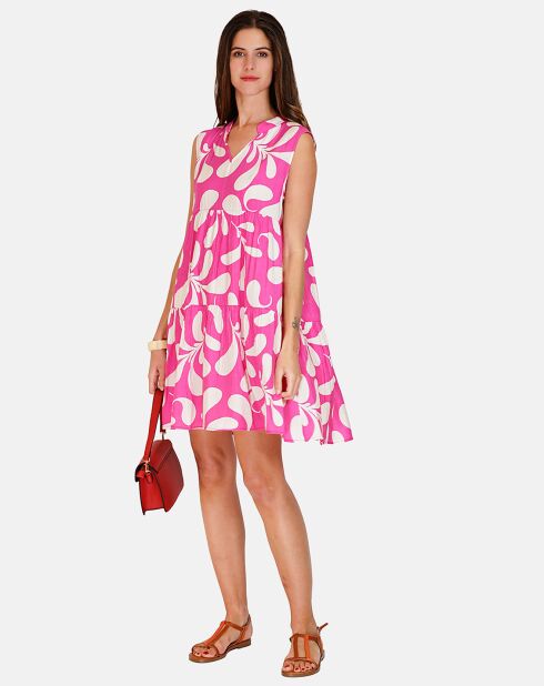 Robe en Lin mélangé Jade fushia