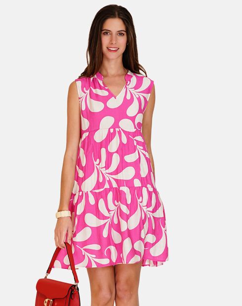 Robe en Lin mélangé Jade fushia