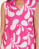 Robe en Lin mélangé Jade fushia