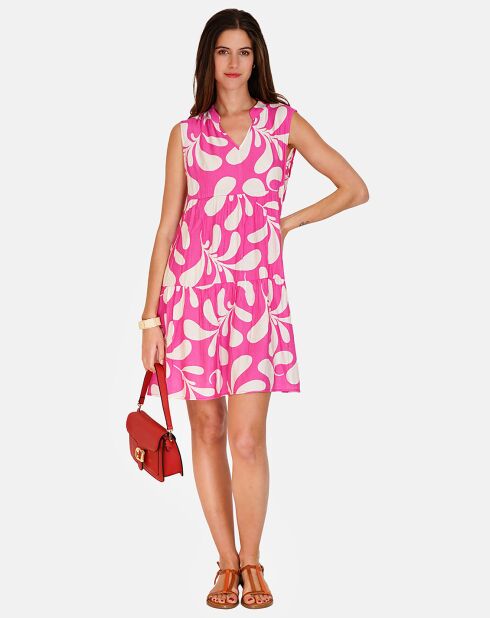 Robe en Lin mélangé Jade fushia