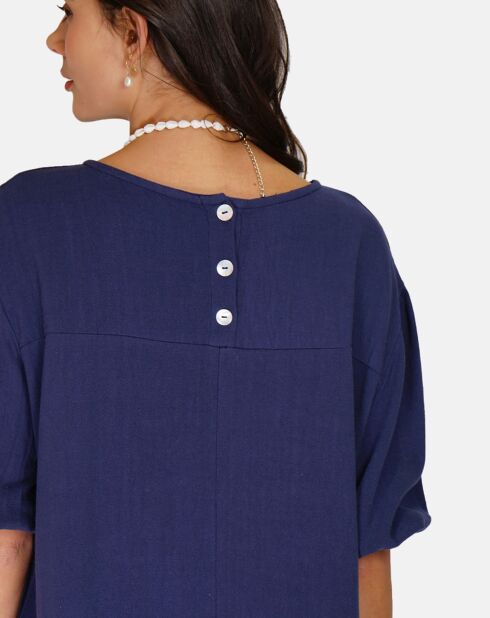 Robe en Lin mélangé Justine marine