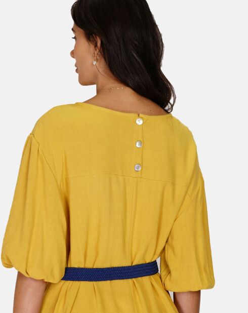 Robe en Lin mélangé Justine jaune
