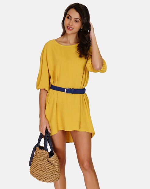 Robe en Lin mélangé Justine jaune