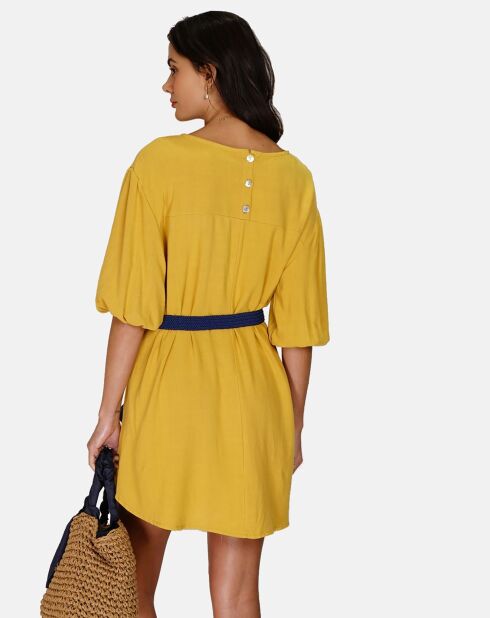 Robe en Lin mélangé Justine jaune