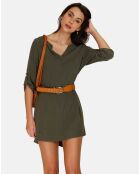 Robe en Lin mélangé Nora kaki claire