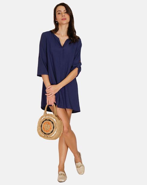 Robe en Lin mélangé Nora marine