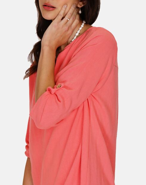 Robe en Lin mélangé Nora pêche