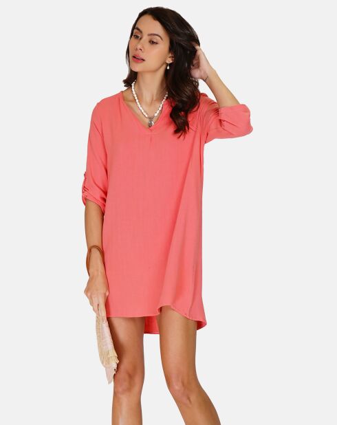 Robe en Lin mélangé Nora pêche