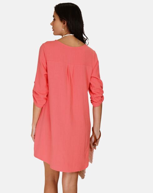 Robe en Lin mélangé Nora pêche