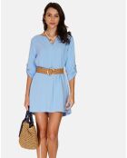 Robe en Lin mélangé Nora turquoise
