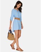 Robe en Lin mélangé Nora turquoise
