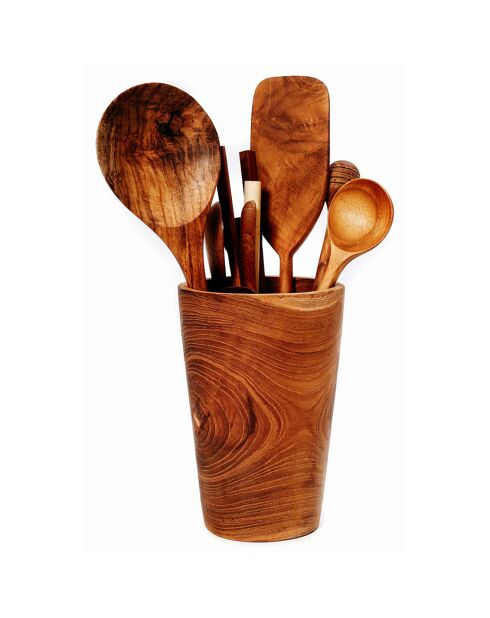 Tasse Haute en Teck naturelle - 11x16x11 cm
