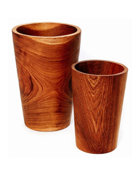 Tasse Haute en Teck naturelle - 11x16x11 cm