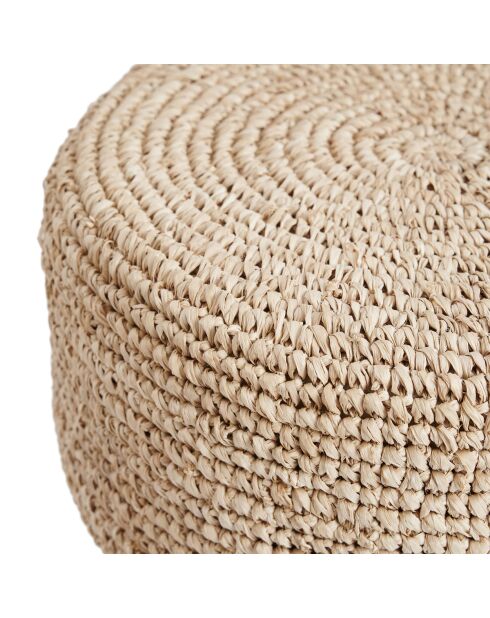 Tabouret de bar Raffia naturelle - 35x35x75 cm