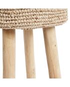 Tabouret de bar Raffia naturelle - 35x35x75 cm