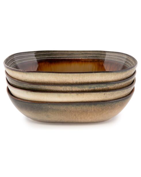 4 Bols ovales Comporta multicolore  - 25x16x6.5 cm