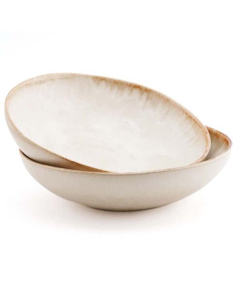 4 Assiettes à Pâtes  Cascais blanches - D.22 cm