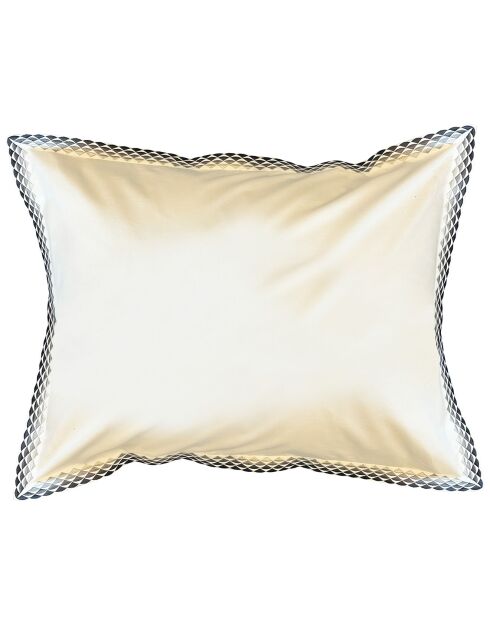 Taie d'oreiller en Percale de Coton Alcott blanc/gris