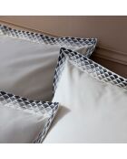 Taie d'oreiller en Percale de Coton Alcott blanc/gris