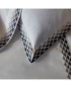 Taie d'oreiller en Percale de Coton Alcott blanc/gris