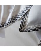 Taie d'oreiller en Percale de Coton Alcott blanc/gris