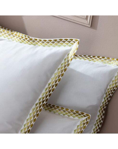 Taie d'oreiller en Percale de Coton Alcott blanc/doré