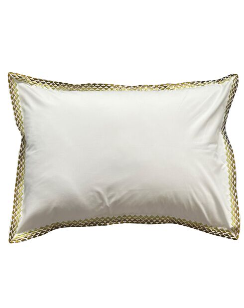 Taie d'oreiller en Percale de Coton Alcott blanc/doré