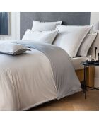 Parure housse de couette en Satin de Coton Bryant blanc/gris
