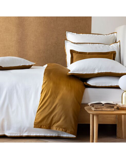 Parure housse de couette en Satin de Coton Bryant ivoire/bronze