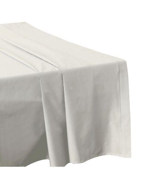 Drap plat en percale de coton ivoire