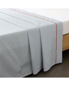 Drap plat en Percale de Coton Granada blanc/vert