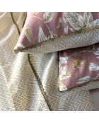 Taie d'oreiller en Satin de Coton Harriet crème/rose