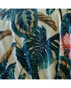 Taie d'oreiller en Satin de Coton Maya ivoire/vert