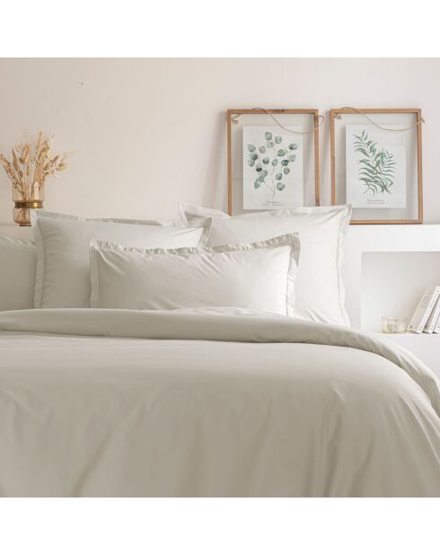 Housse de couette en percale de coton ivoire
