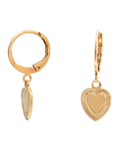 Mini Créoles Cléa Coeur en Laiton doré