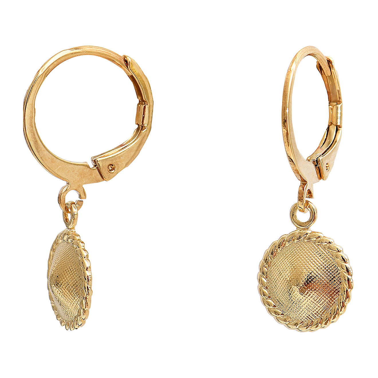 BENECREAT Lot 16 Créoles Plaquées Or 18K – 2 Tailles, Anneaux Laiton Pour Bijoux DIY
