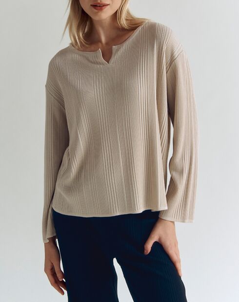 Pull Afternoon beige chanvre