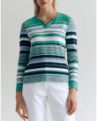 Pull Artiste rayé vert