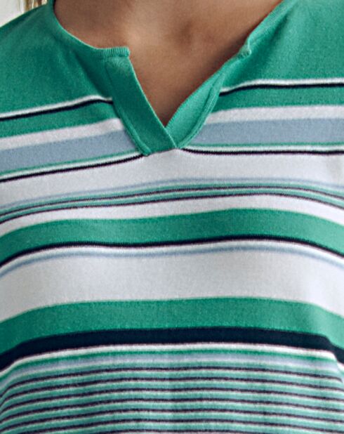 Pull Artiste rayé vert