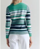 Pull Artiste rayé vert