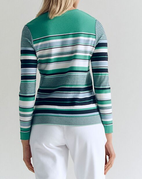 Pull Artiste rayé vert