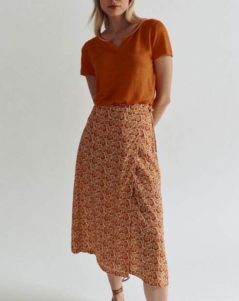Jupe Japyrus imprimée orange