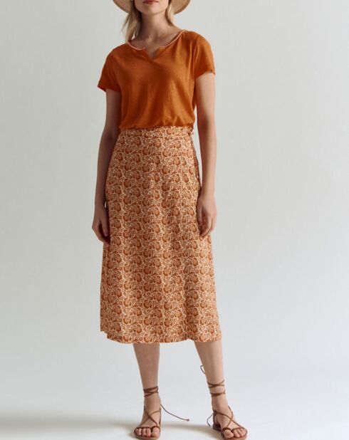 Jupe Japyrus imprimée orange