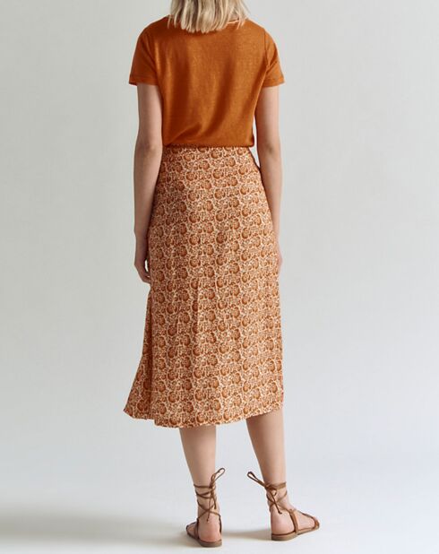 Jupe Japyrus imprimée orange