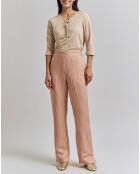 Pantalon en Lin mélangé Pepper rayé beige