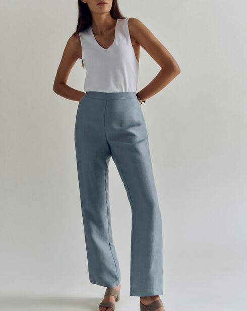 Pantalon fluide en Lin mélangé Pristar-L fog