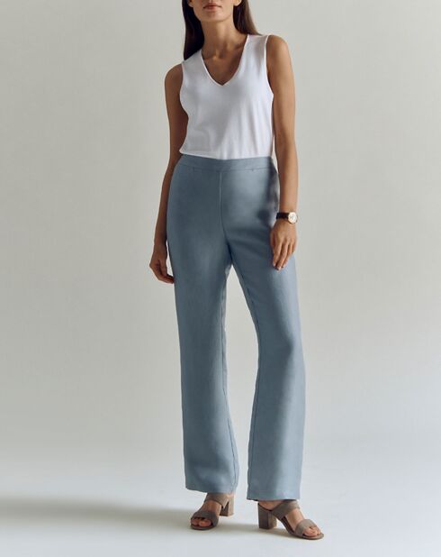 Pantalon fluide en Lin mélangé Pristar-L fog